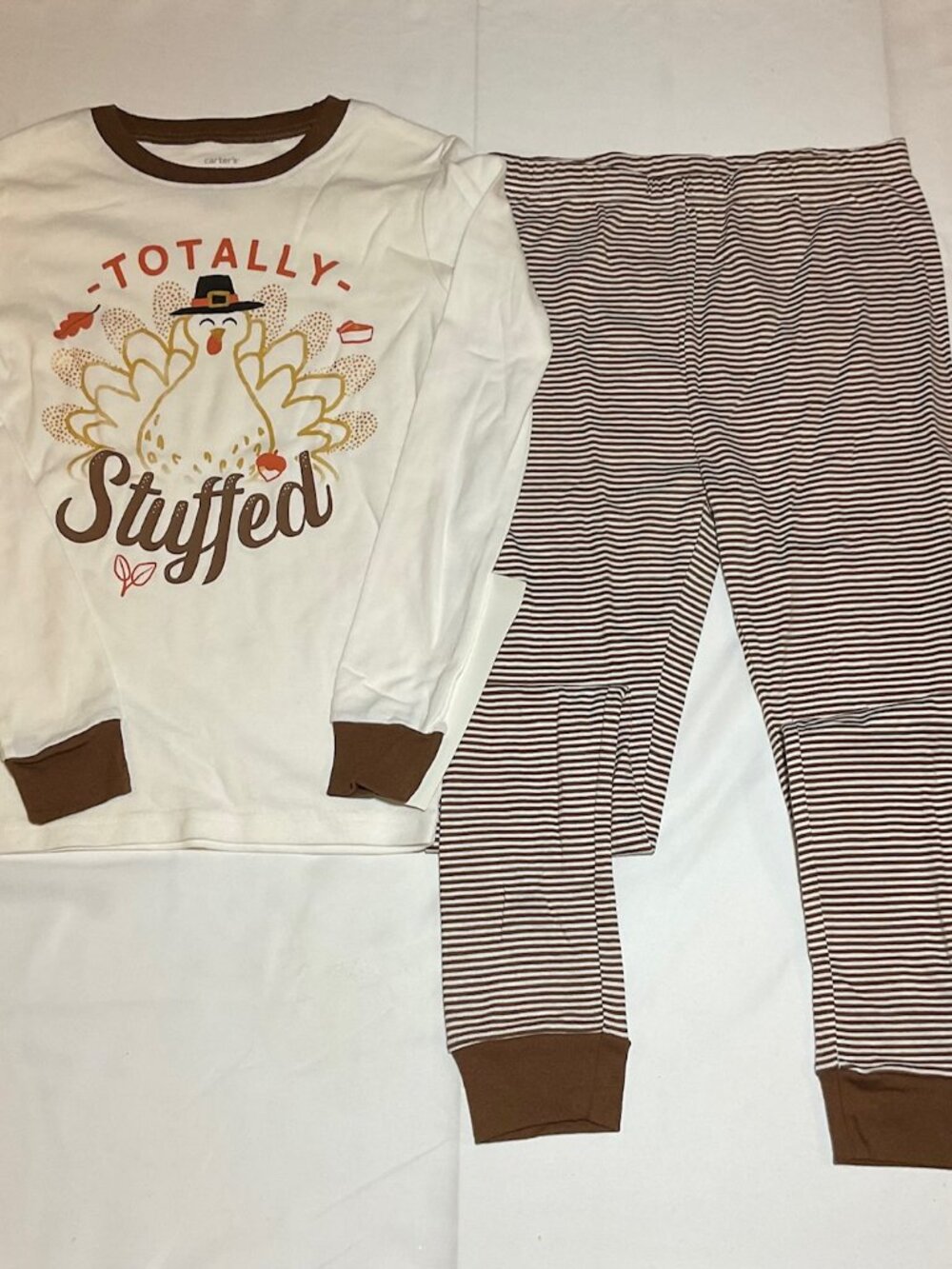 Carter's Unisex Size 12 Thanksgiving Turkey Totally Stuffed Snug Fit Pjs NWT